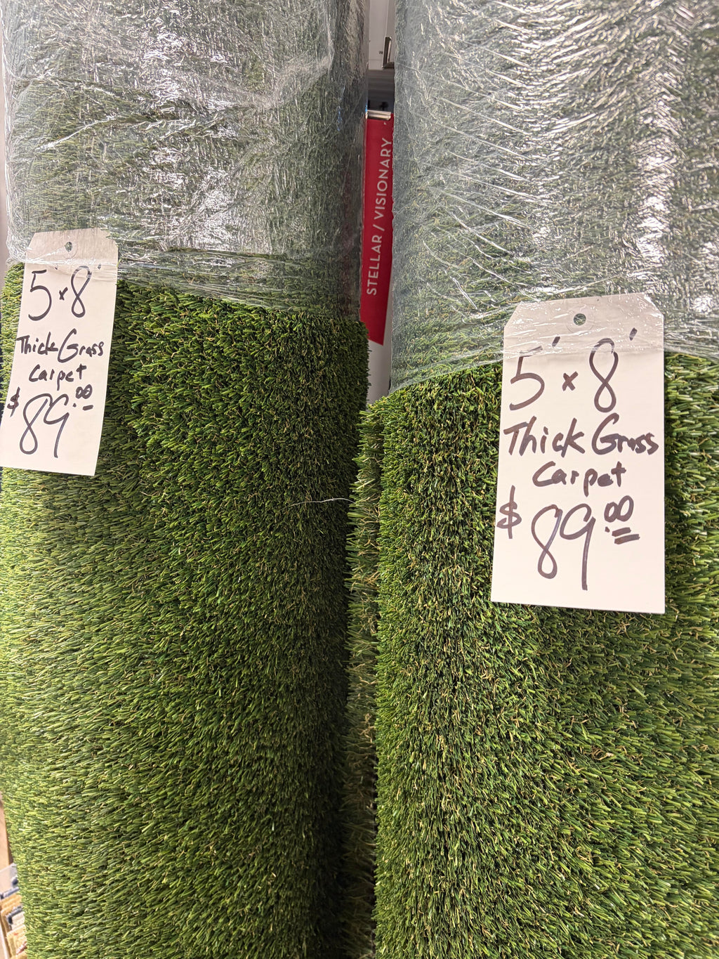 Turf Grass, 5 x 8 Ft Realistic Synthetic Fake Grass, Indoor & Outdoor With Drainage Holes, For Patio Landscape Backyard Dog Pets Mat Garden Lawn & Balcony Decor, Includes Replacement Turf